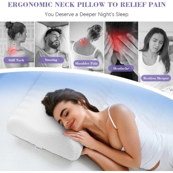 Alpha Furnishing – Premium Cervical Memory Foam Pillow (19 x 12 x 4 inches)